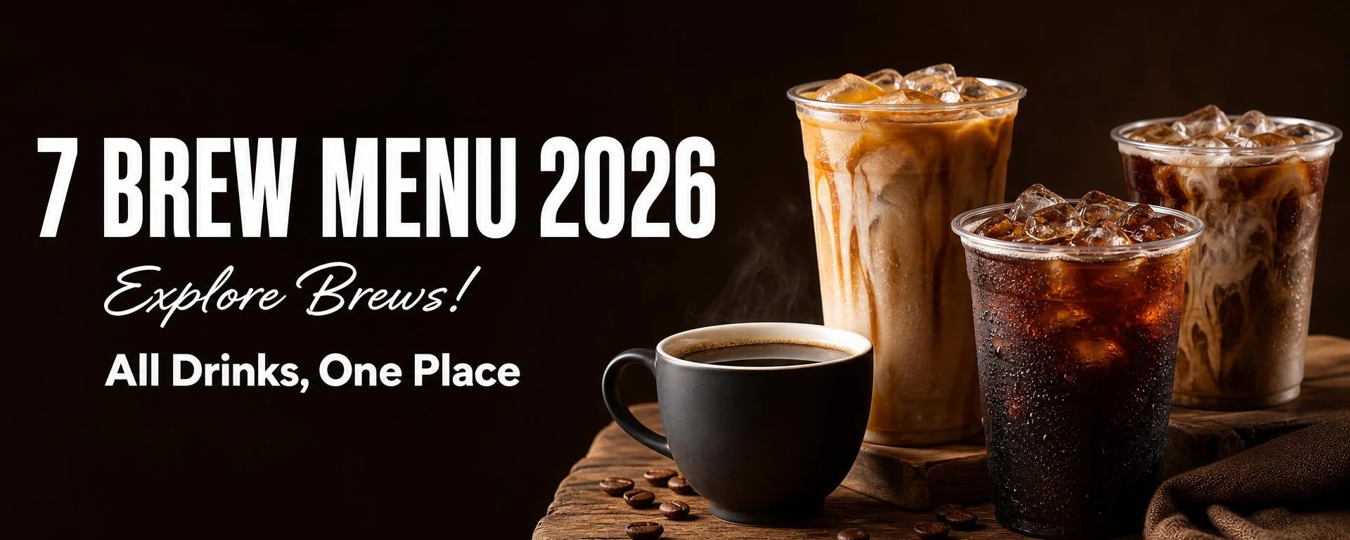 7 Brew Menu 2026 — iced coffee, hot brew and cold brew drinks