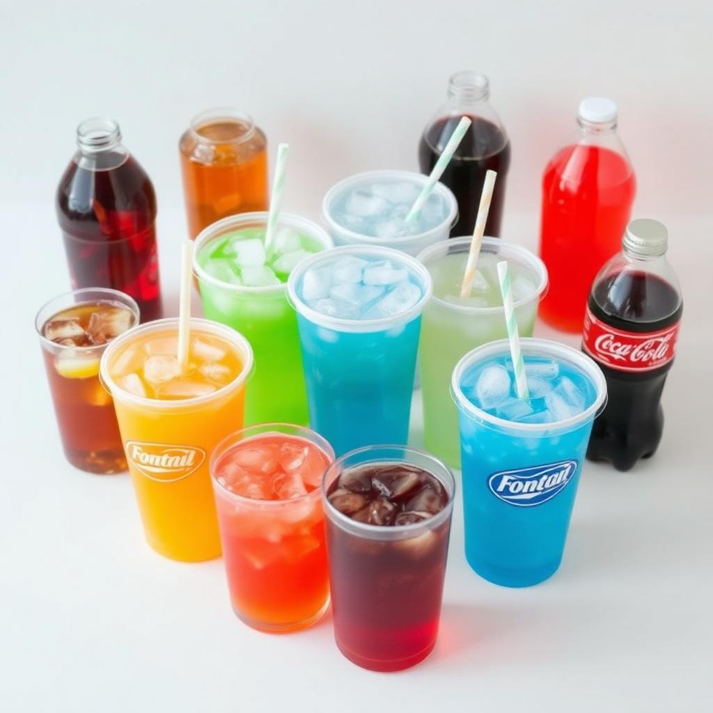 Fountain drinks and bottled beverages at Dave's Hot Chicken