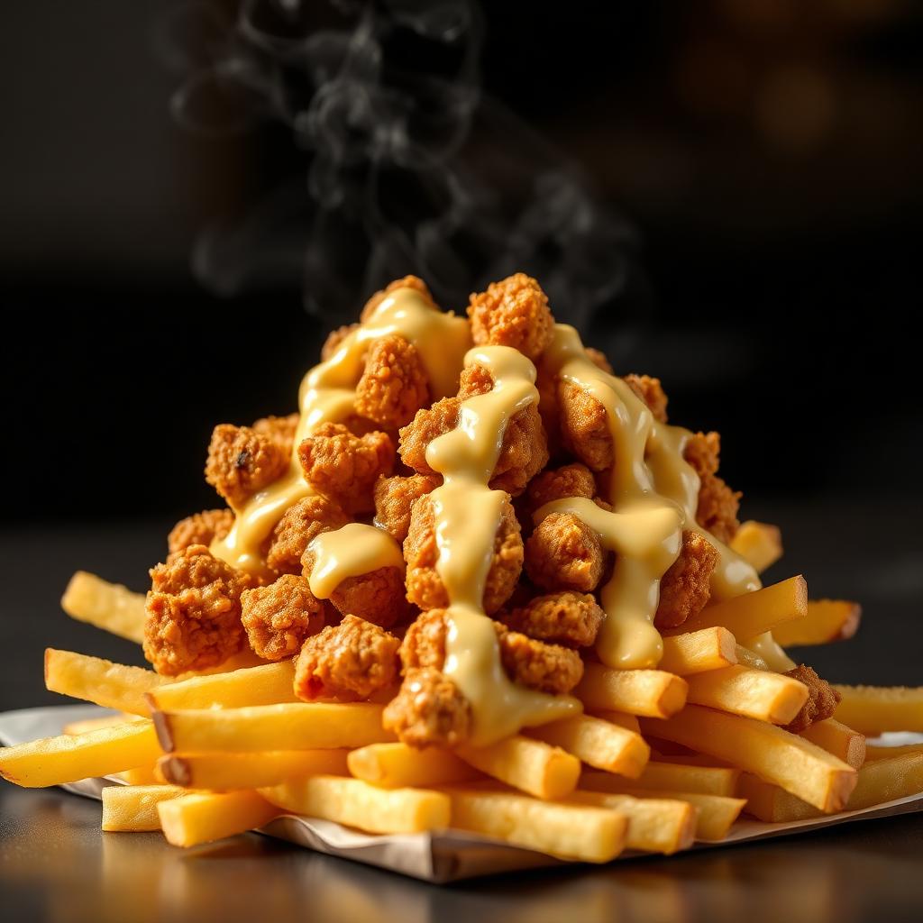 Dave's Top Loaded Fries with chopped chicken and cheese