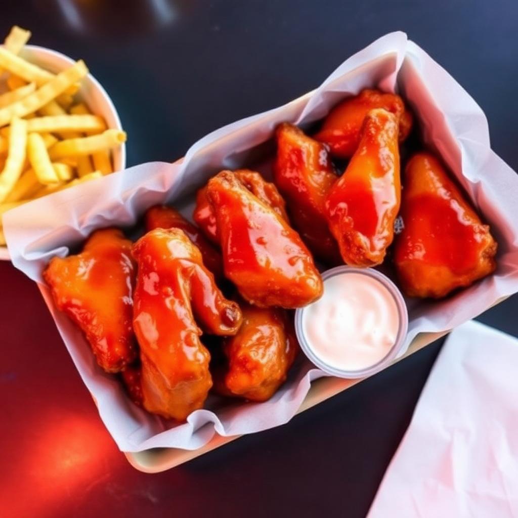 Dave's Boneless Wings tossed in Hot Hot Honey sauce